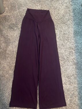 Wide-Leg Pull-On Pants in Deep Plum Aerie Offline Leggings